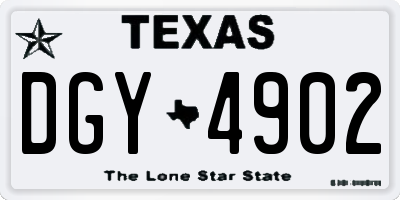 TX license plate DGY4902