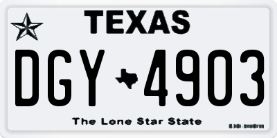 TX license plate DGY4903