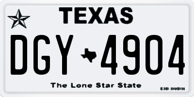 TX license plate DGY4904