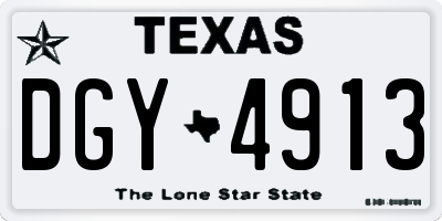 TX license plate DGY4913