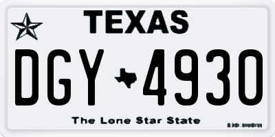 TX license plate DGY4930