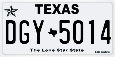 TX license plate DGY5014