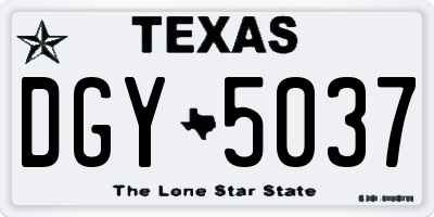 TX license plate DGY5037