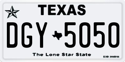 TX license plate DGY5050