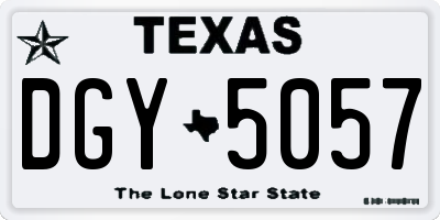 TX license plate DGY5057