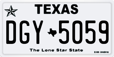 TX license plate DGY5059