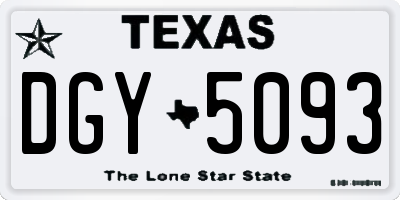 TX license plate DGY5093