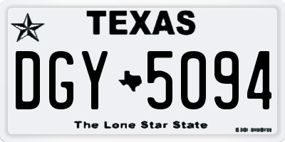 TX license plate DGY5094