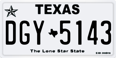 TX license plate DGY5143