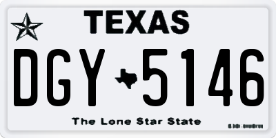 TX license plate DGY5146