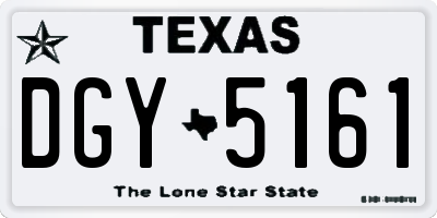 TX license plate DGY5161