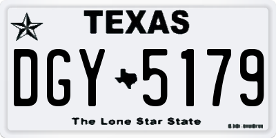 TX license plate DGY5179