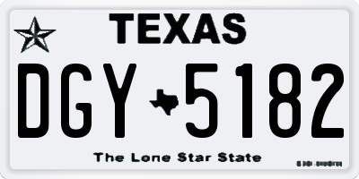 TX license plate DGY5182