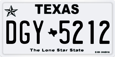 TX license plate DGY5212