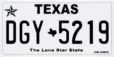 TX license plate DGY5219