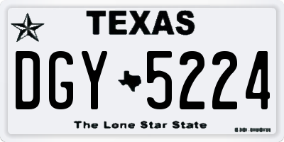 TX license plate DGY5224