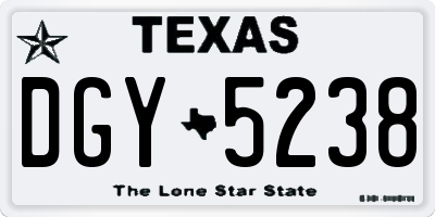 TX license plate DGY5238