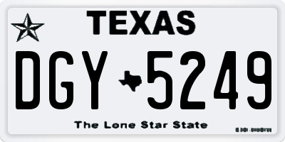 TX license plate DGY5249