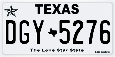 TX license plate DGY5276