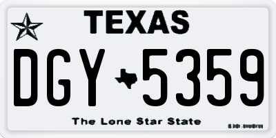 TX license plate DGY5359