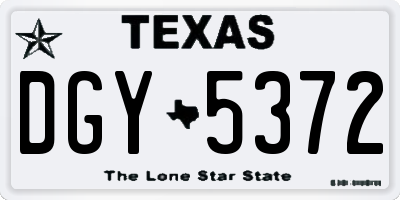 TX license plate DGY5372
