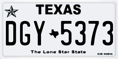 TX license plate DGY5373