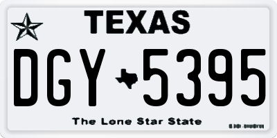 TX license plate DGY5395