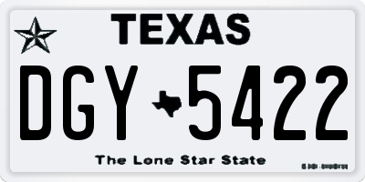 TX license plate DGY5422