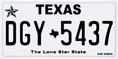 TX license plate DGY5437