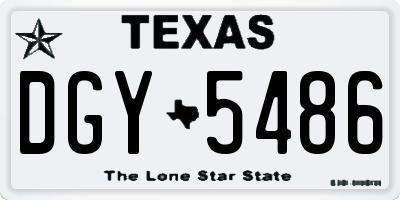 TX license plate DGY5486