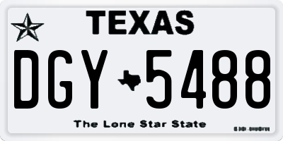 TX license plate DGY5488