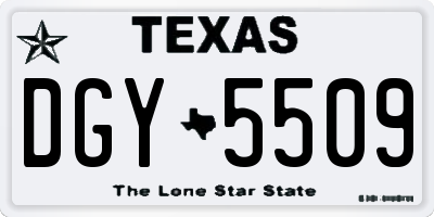 TX license plate DGY5509
