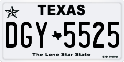 TX license plate DGY5525