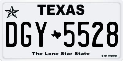 TX license plate DGY5528