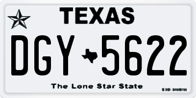 TX license plate DGY5622