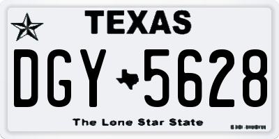 TX license plate DGY5628