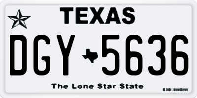 TX license plate DGY5636