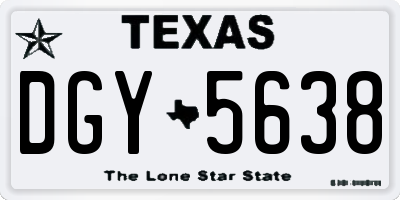 TX license plate DGY5638