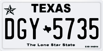 TX license plate DGY5735