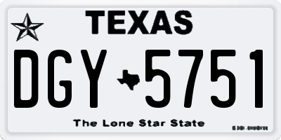 TX license plate DGY5751