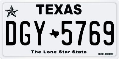 TX license plate DGY5769