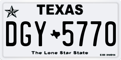 TX license plate DGY5770