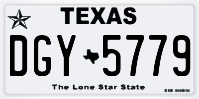 TX license plate DGY5779