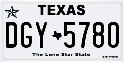 TX license plate DGY5780