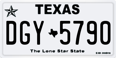 TX license plate DGY5790