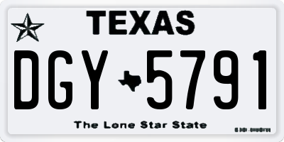 TX license plate DGY5791