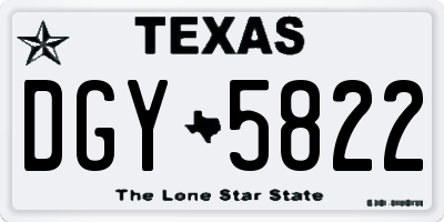 TX license plate DGY5822