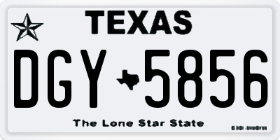 TX license plate DGY5856