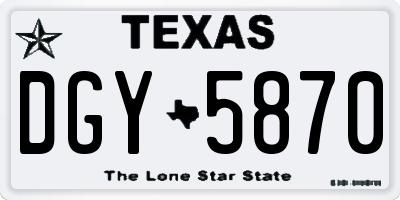 TX license plate DGY5870