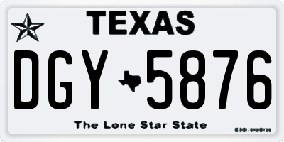 TX license plate DGY5876